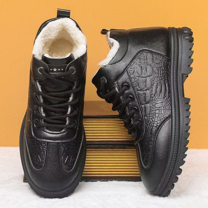 🏆🔥【39-44】Moški zimski bombažni čevlji, podloženi s flisom in odebeljeni, bombažna obutev za poslovno in prostočasno uporabo