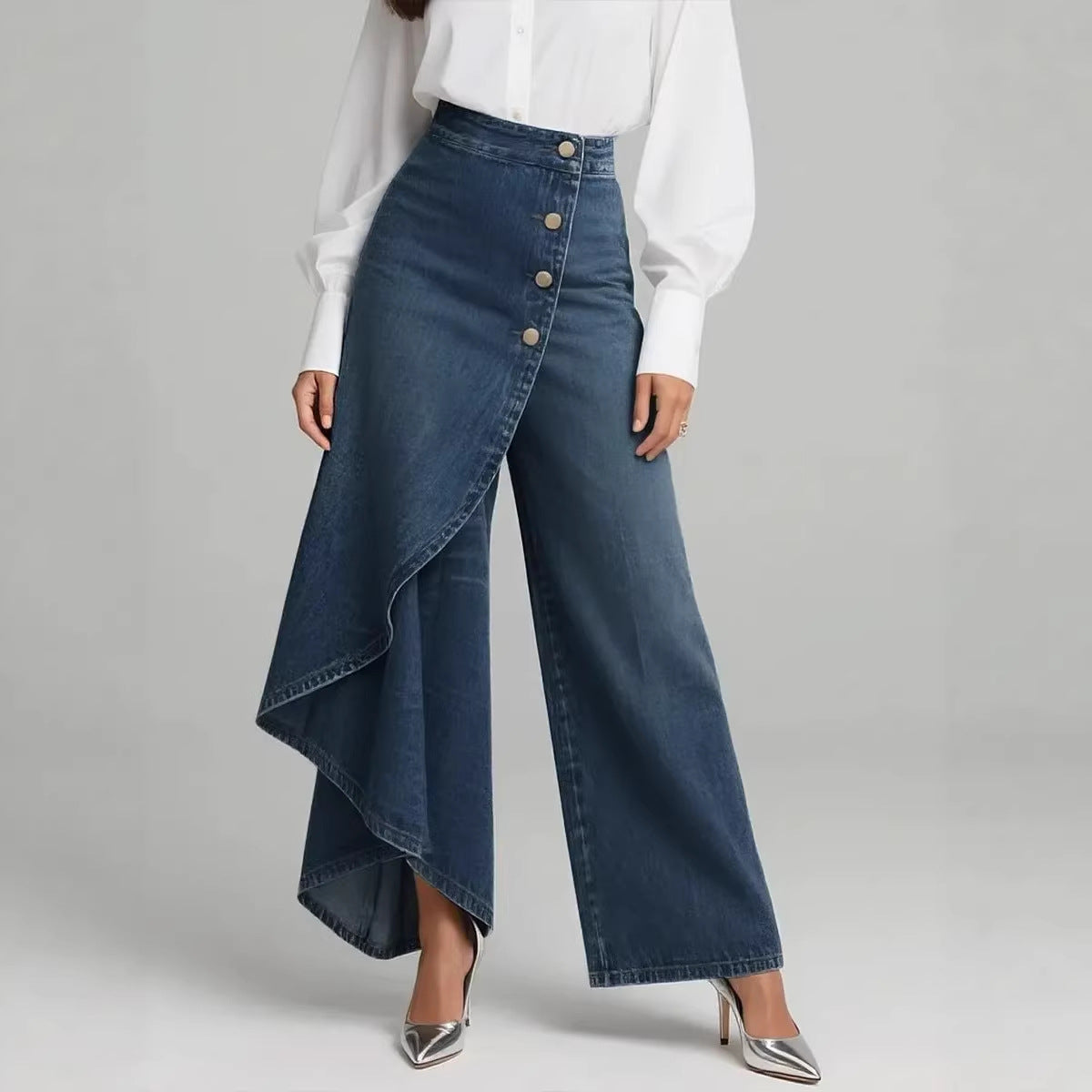 ❤️‍🔥✨【S-3XL】Blugi de damă cu talie înaltă și croială largă, design lejer și elegant