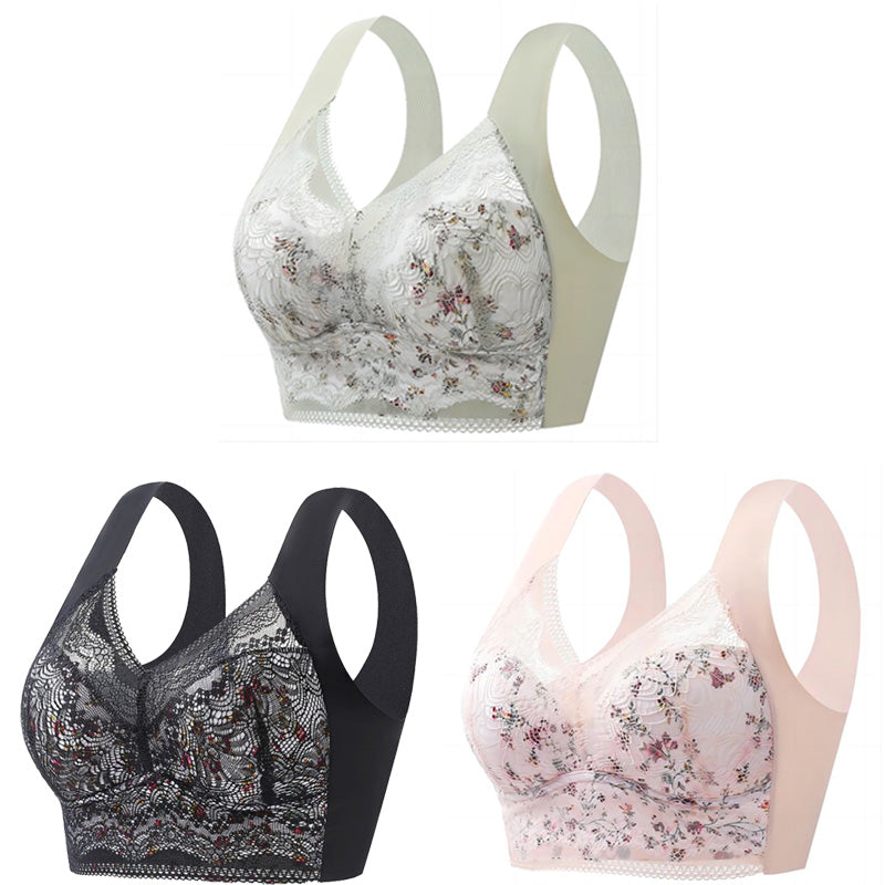 🔥【🔥Kup 1, a 3 dostaniesz gratis】【3/6 sztuk】💕🎁Bezszwowy biustonosz z lodowego jedwabiu w dużym rozmiarze, oddychający i regulowany [40 kg-100 kg]-3998025