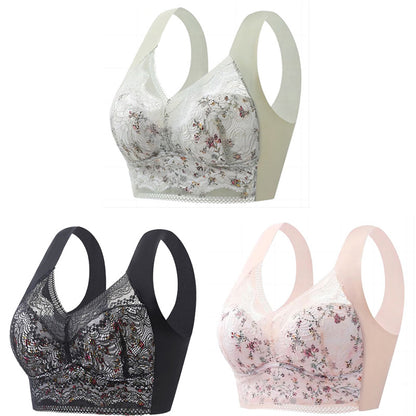 🔥【🔥Kup 1, a 3 dostaniesz gratis】【3/6 sztuk】💕🎁Bezszwowy biustonosz z lodowego jedwabiu w dużym rozmiarze, oddychający i regulowany [40 kg-100 kg]-3998025