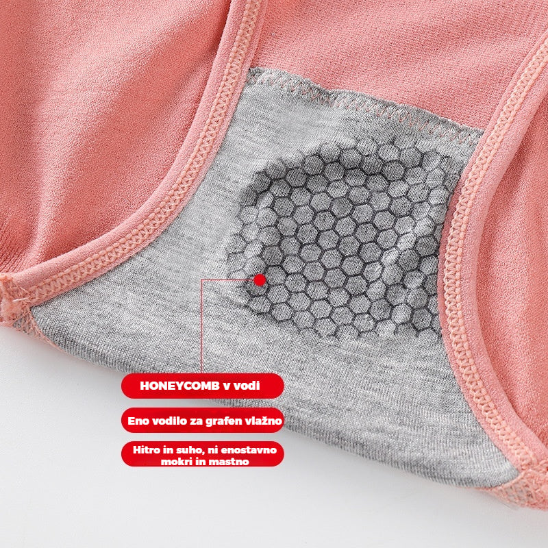 【5 artículos】Ropa interior antibacteriana de grafeno puro de algodón y cintura alta para mujer, talla grande