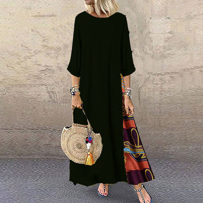 ✨💕【Oferte speciale de vară🔥】【M-5XL】 Noua rochie elegantă retro casual imprimată 2025-4038512