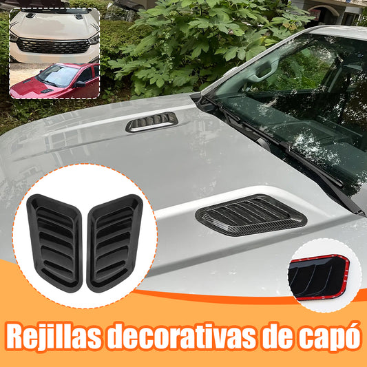 🚗【2 pares 32 euro】Modificación del coche: rejillas de ventilación falsas, embellecedor del capó de fibra de carbono
