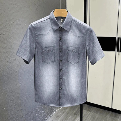 👕Новата мъжка дънкова риза slim fit 2026, с първокласно пране и износено покритие!