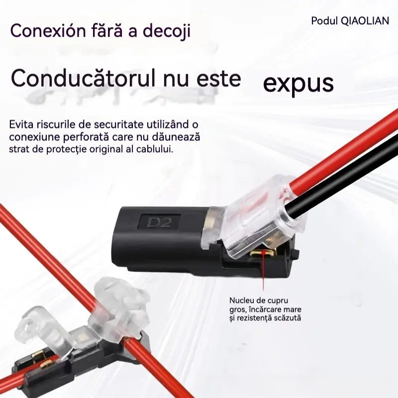 ⏰ 【50 buc】 Conector electric dublu cu clemă de blocare, închidere de siguranță și protecție anti-alunecare ⚡️