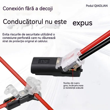 ⏰ 【50 buc】 Conector electric dublu cu clemă de blocare, închidere de siguranță și protecție anti-alunecare ⚡️