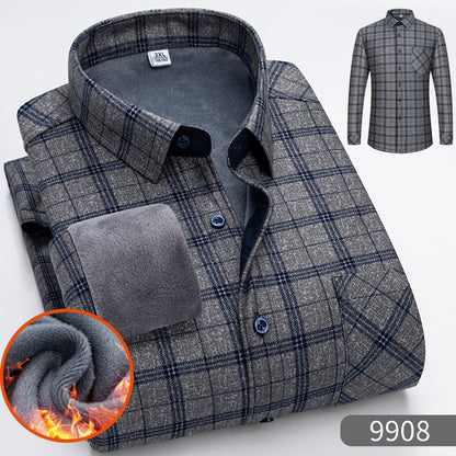 🔥【Reducere 50%】Doar 179 lei bucata 👔【L–5XL】Cămașă office călduroasă, cu mânecă lungă