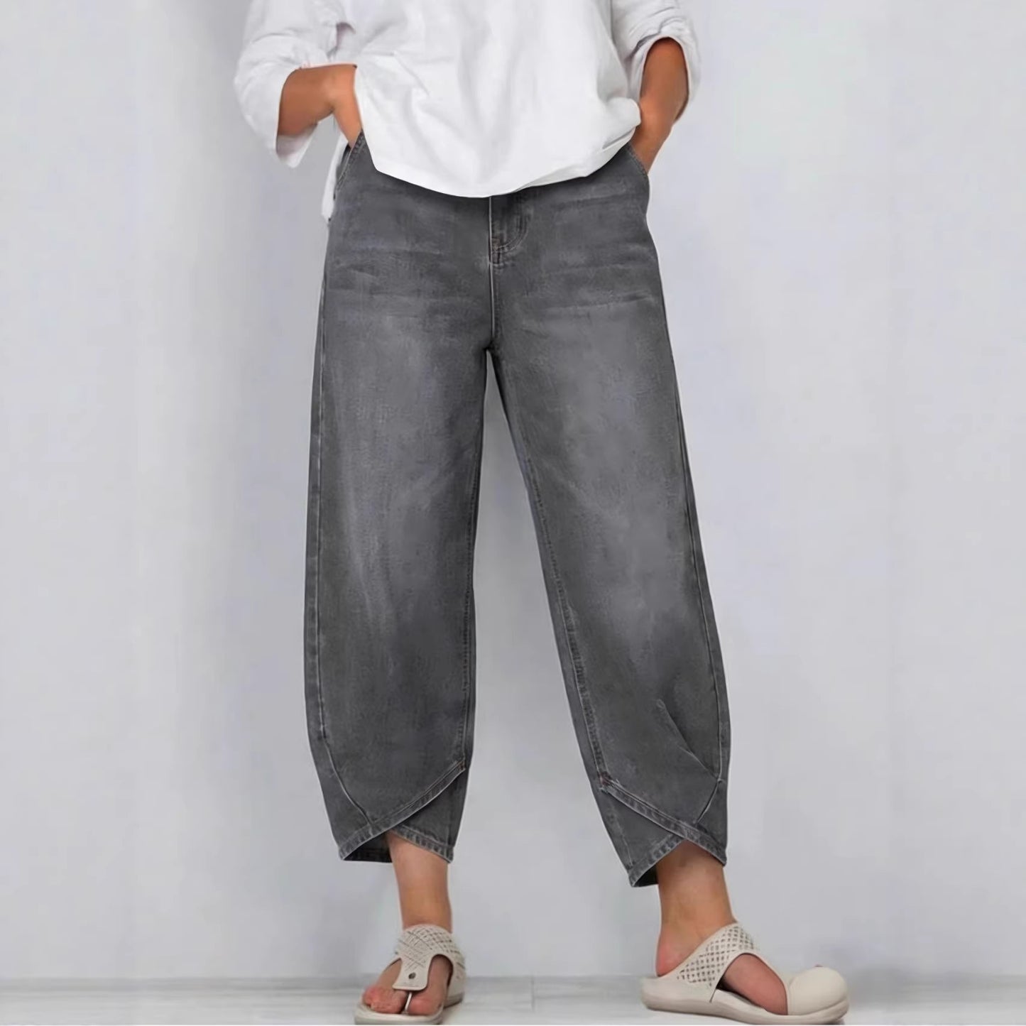 👖【Denim îmbunătățit, moale și respirabil】 blugi largi  casual la modă