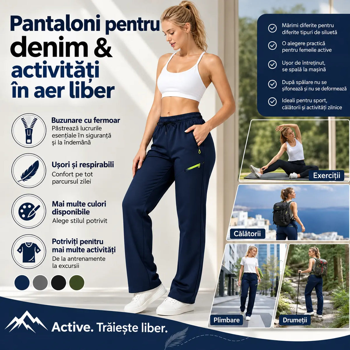 ⏳ Ofertă limitată 🔥 Pantaloni cargo cu croială dreaptă pentru femei — Talie elastică; ideali pentru muncă, călătorii și ținutele de zi cu zi 👖✨
