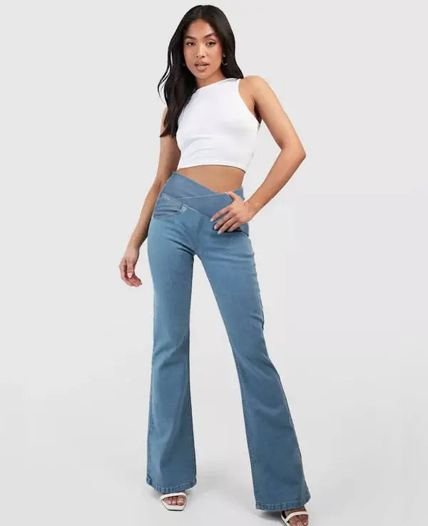 👖 50% reducere🔥 [40-110kg] Blugi crossover cu talie înaltă, la modă