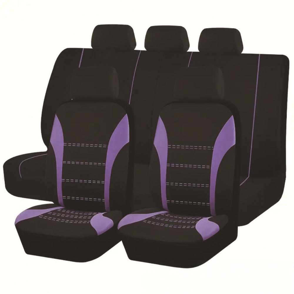 🚗🚗【50% zniżki】🔥Bestsellerowe uniwersalne pokrowce samochodowe z tkaniny z linią w talii, komplet na 5 miejsc【2 przednie siedzenia + 1 tylne siedzenie + 1 oparcie + 5 pokrowców na zagłówki】