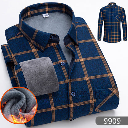 🔥【Reducere 50%】Doar 179 lei bucata 👔【L–5XL】Cămașă office călduroasă, cu mânecă lungă