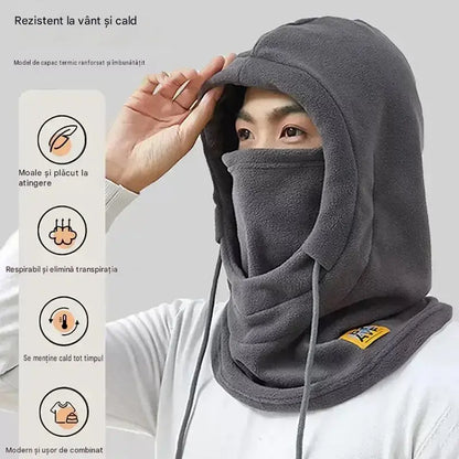 ❄️ Căciulă termică cu acoperire completă și căptușeală din fleece, care protejează împotriva frigului până la -20 °C. ⛷️ Perfectă pentru schi, motociclism și activități în aer liber.