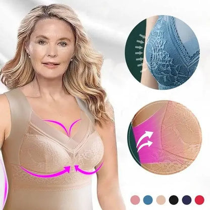🔥【Set de 3】❤️【Pentru 40–100 kg】Sutien din dantelă pentru femei (toamnă/iarnă) – design elegant la spate, susținere confortabilă și croială care modelează silueta.