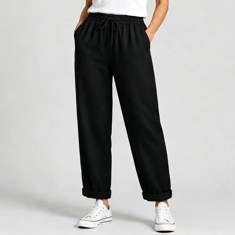 🛍️ Colecția Vară 2026: Pantaloni Lejeri Damen din In și Bumbac cu Buzunare 🌿 Material Respirabil & Croială Confortabilă | Talie Elastică cu Snur | 5 Culori, Mărimi S-5XL