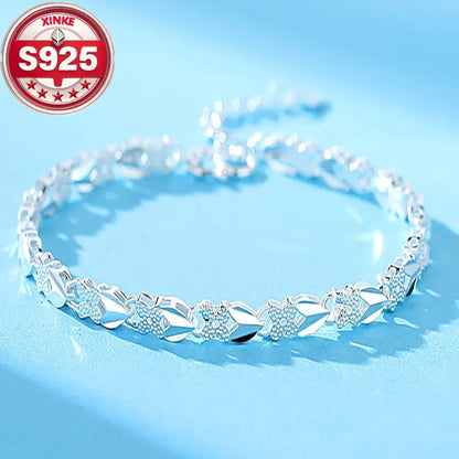 💖🍀Brățară de mână pentru femei, din argint sterling 925, cu trifoi cu patru foi, Love New Fashion【30%OFF】