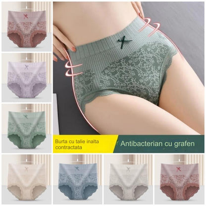 ✔🔥【8 buc】🔥Slip de damă cu talie înaltă, antibacteriană, absorbantă de umiditate