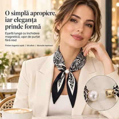 ✨ Set 4 Eșarfe Înguste din Mătase – Eleganță și Rafinament pentru Primăvară-Vară! Material Fin, Versatile, Ideale pentru Gât, Păr sau Geantă!