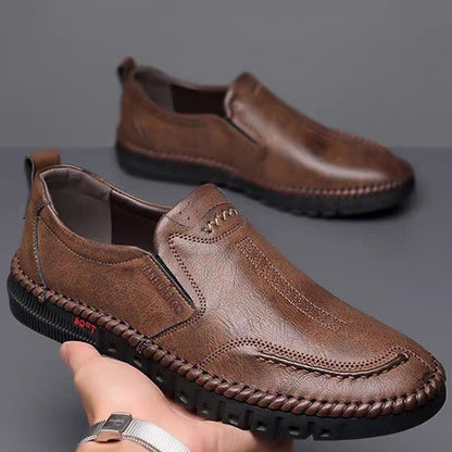 👞【39-44】2025 nowe męskie oryginalne skórzane buty casualowe miękka podeszwa antypoślizgowe oddychające skórzane buty-3981071