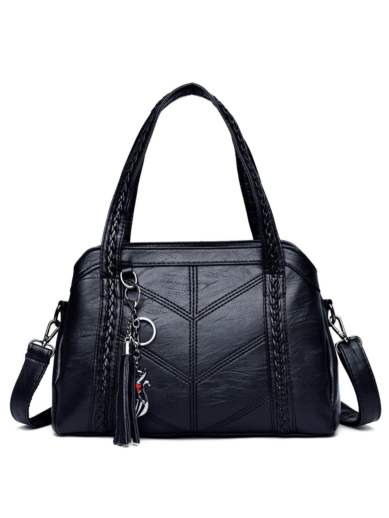 👜💟【50% KEDVEZMÉNY】Puha bőr táska, kézitáska, nagy kapacitású, három rekesszel, vízálló és karcálló