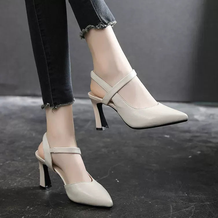 🔥【+7 cm înălțare】👠 Pantofi cu toc înalt din piele naturală, vârf ascuțit, eleganți