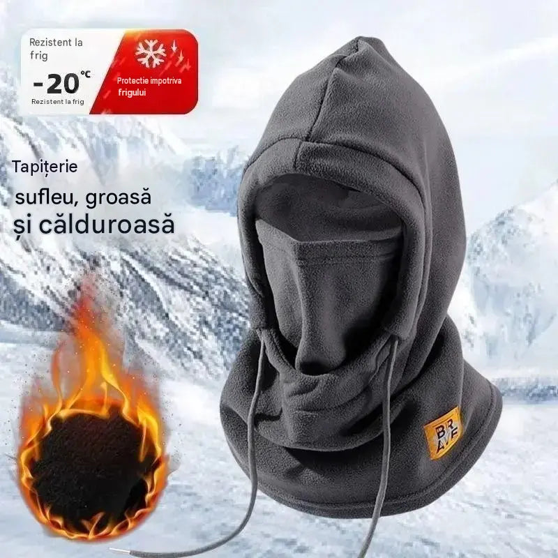 ❄️ Căciulă termică cu acoperire completă și căptușeală din fleece, care protejează împotriva frigului până la -20 °C. ⛷️ Perfectă pentru schi, motociclism și activități în aer liber.