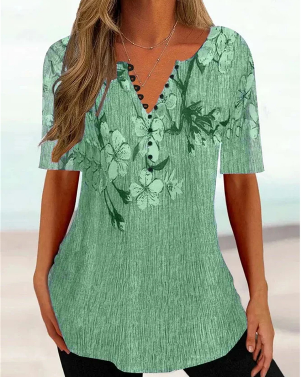 💕【Oferta ograniczona czasowo】💕【S-5XL】Nowości Letnie bawełniane koszulki damskie z krótkim rękawem i dekoltem w serek - przyjazne dla skóry i miękkie