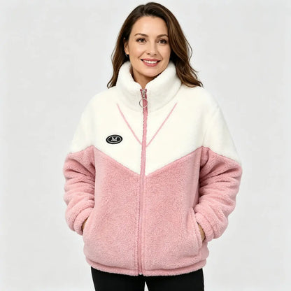 🔥🐏【M-4XL】Jachetă din bumbac cu căptușeală de iarnă, căptușeală groasă din blană de miel, haină călduroasă