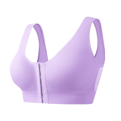 🧘‍♀️👙【Compra 2 y llévate 1 gratis】【S-6XL】Sujetador deportivo con cierre frontal sin aros, efecto push up y espalda deportiva