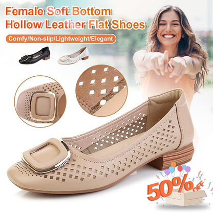 🔥 Zapatos planos de cuero con suela suave para mujer 2026