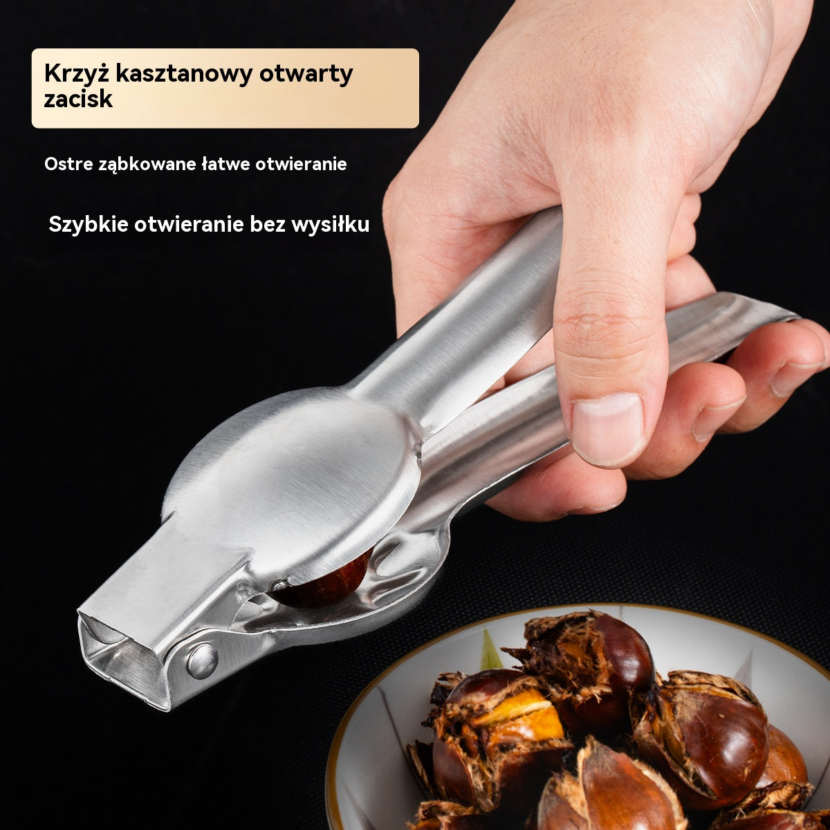 🌰【Kup 1, a 2 dostaniesz gratis】 Otwieracz do kasztanów z klipsem, otwierany jednym dotknięciem bez ryzyka zranienia rąk!