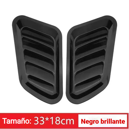 🚗【2 pares 32 euro】Modificación del coche: rejillas de ventilación falsas, embellecedor del capó de fibra de carbono