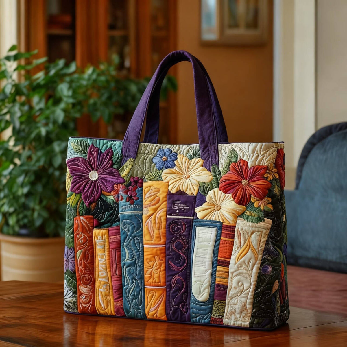 👜【Плащане при доставка✨】🌷Чанта с бродирани флорални мотиви с голям обем