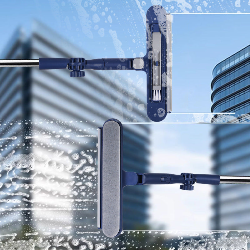 🧼✨ 2-in-1 Scrub & Squeegee Double-Sided Window Cleaner📏 with Extended Handle for High-Rise Glass Cleaning Tool