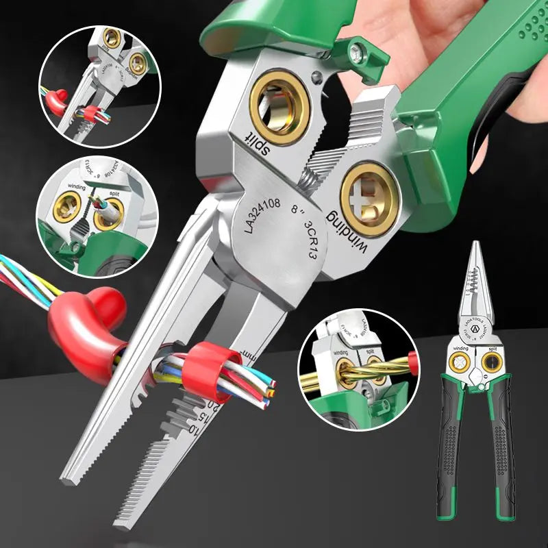 🔥Clește multifuncțional 7 în 1 din inox pentru lucrări electrice precise și rapide