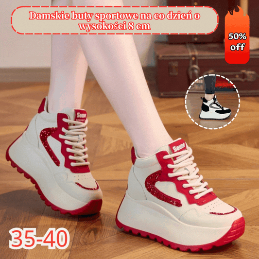 🔥【Gorąca wyprzedaż】Nowe buty sportowe damskie 2025, gruba podeszwa, wzrost 8 cm, buty codzienne damskie