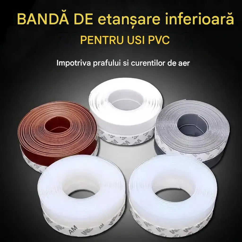🚪【5M】Bandă de etanșare din PVC pentru uși – protecție împotriva prafului și curentului de aer