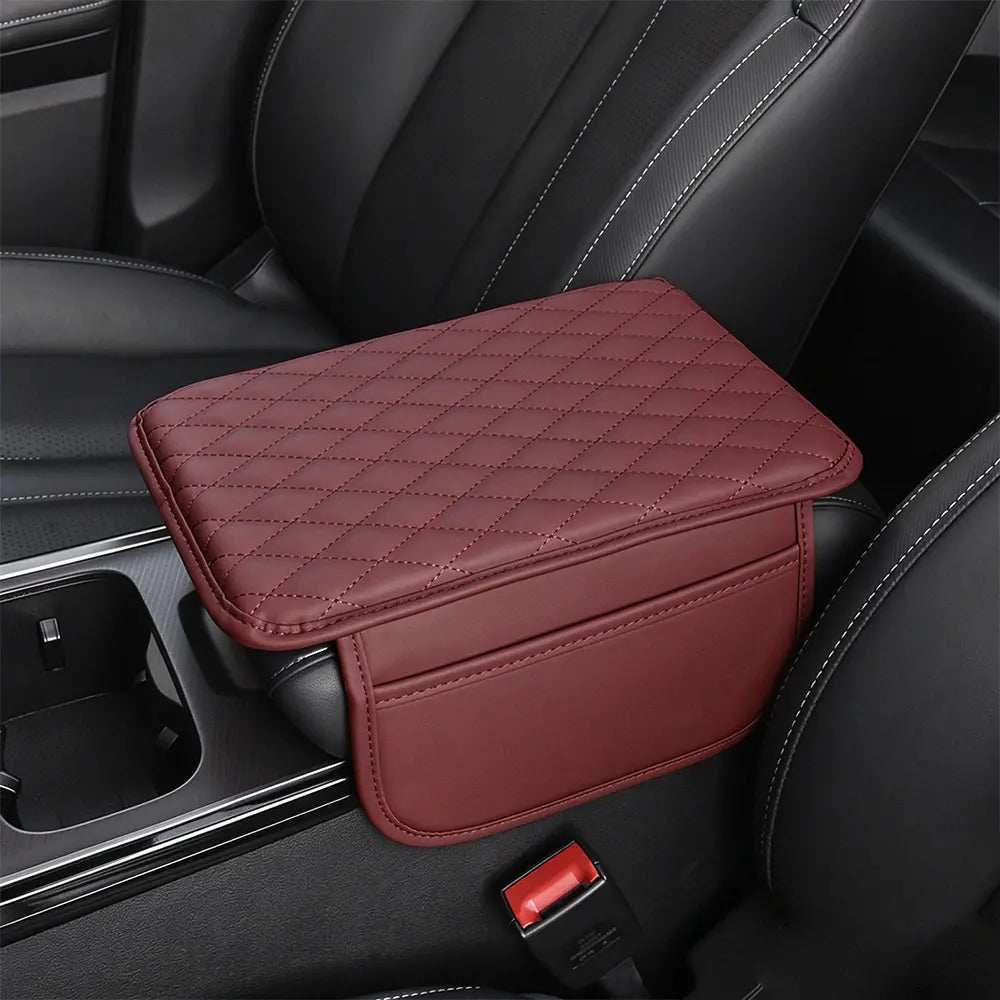 🚗 Suport Ergonomic Universal pentru Cotieră Auto · Cu Buzunare De Stocare · Piele Ecologică · Montare Rapidă!