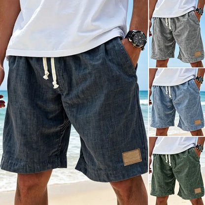 ⏳🔥【Ultima zi cu reducere de 50%】👖 【S-5XL】【55-110 kg】Pantaloni scurți casual din in pentru bărbați, cu șnur, pentru anul 2026 (mărimi mari).