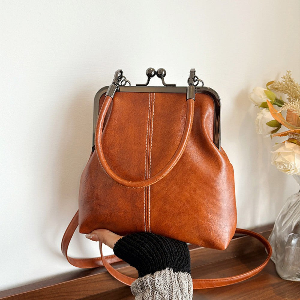 🎒Bolso retro con cierre metálico firme y diseño versátil para uso diario