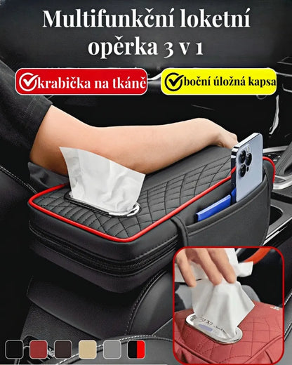 🚗🚗Cutie din piele pentru cotiera auto multifuncțională, trei în unu