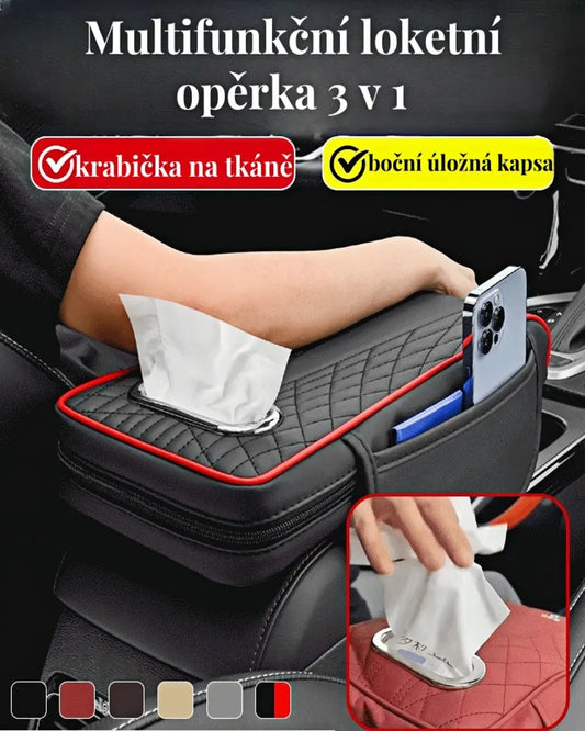 🚗🚗Cutie din piele pentru cotiera auto multifuncțională, trei în unu