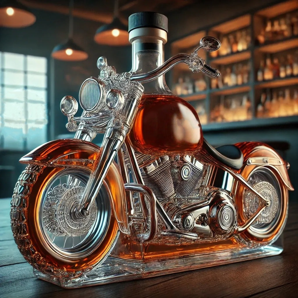 💥Gorąca wyprzedaż💥🏍️Kreatywna szklana butelka, ciekawy dekanter do wina, szklana butelka w stylu motocyklowym