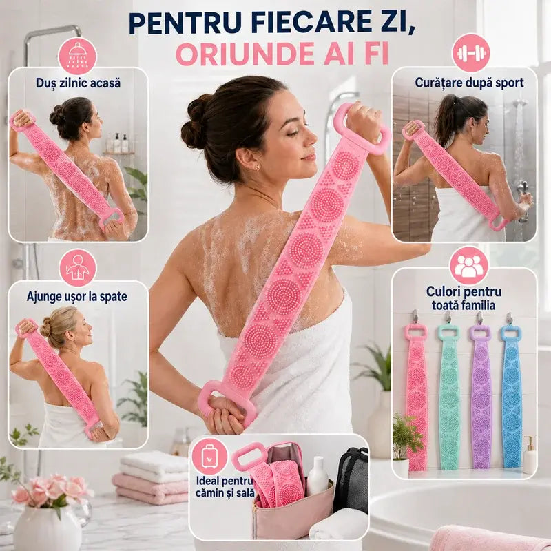 ✨【cumpără unul și primești unul gratis】Prosop de baie din silicon, dublu strat, lung și gros (70 cm/180 g) – Ofertă limitată:  (vei primi 2 bucăți într-o cutie colorată)! 🧼✨