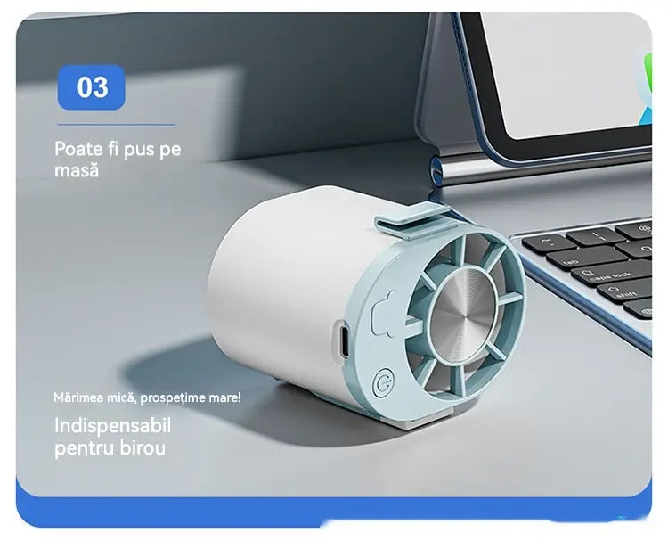 🔥【Cumpără 1 și Primești 1 GRATIS】🌀 Mini Ventilator Portabil de Mare Viteză, cu Prindere pe Talie/Curea – Ideal pentru Lucru în Aer Liber și Camping