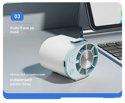 🔥【Cumpără 1 și Primești 1 GRATIS】🌀 Mini Ventilator Portabil de Mare Viteză, cu Prindere pe Talie/Curea – Ideal pentru Lucru în Aer Liber și Camping