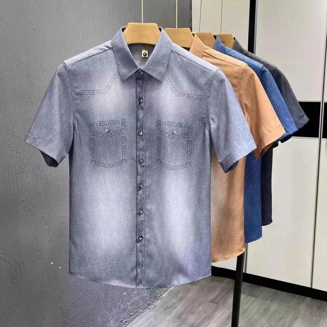 👕Новата мъжка дънкова риза slim fit 2026, с първокласно пране и износено покритие!