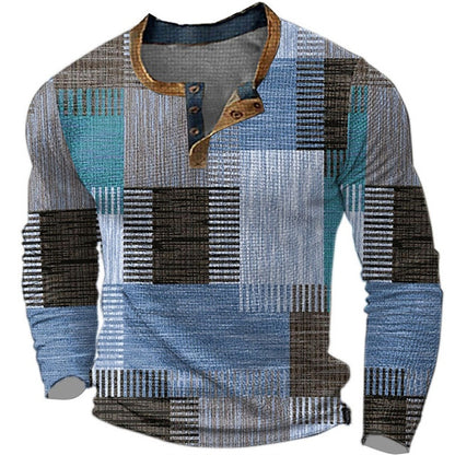 🎁😍[Wyprzedaż ograniczona czasowo] 👔[S-4XL] Męska koszulka polo z długim rękawem i nadrukiem