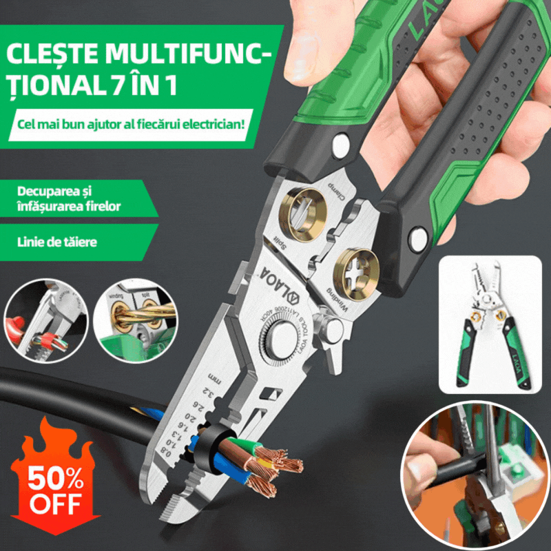 🔥Clește multifuncțional 7 în 1 din inox pentru lucrări electrice precise și rapide