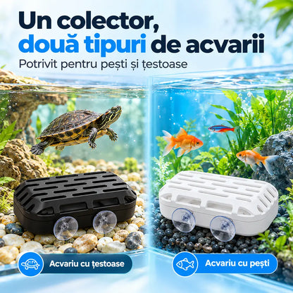 🐢 Colector de Reziduuri pentru Acvariu și Broaște Țestoase · Colectare Gravitațională · Două Ventuze · Curățare Ușoară!